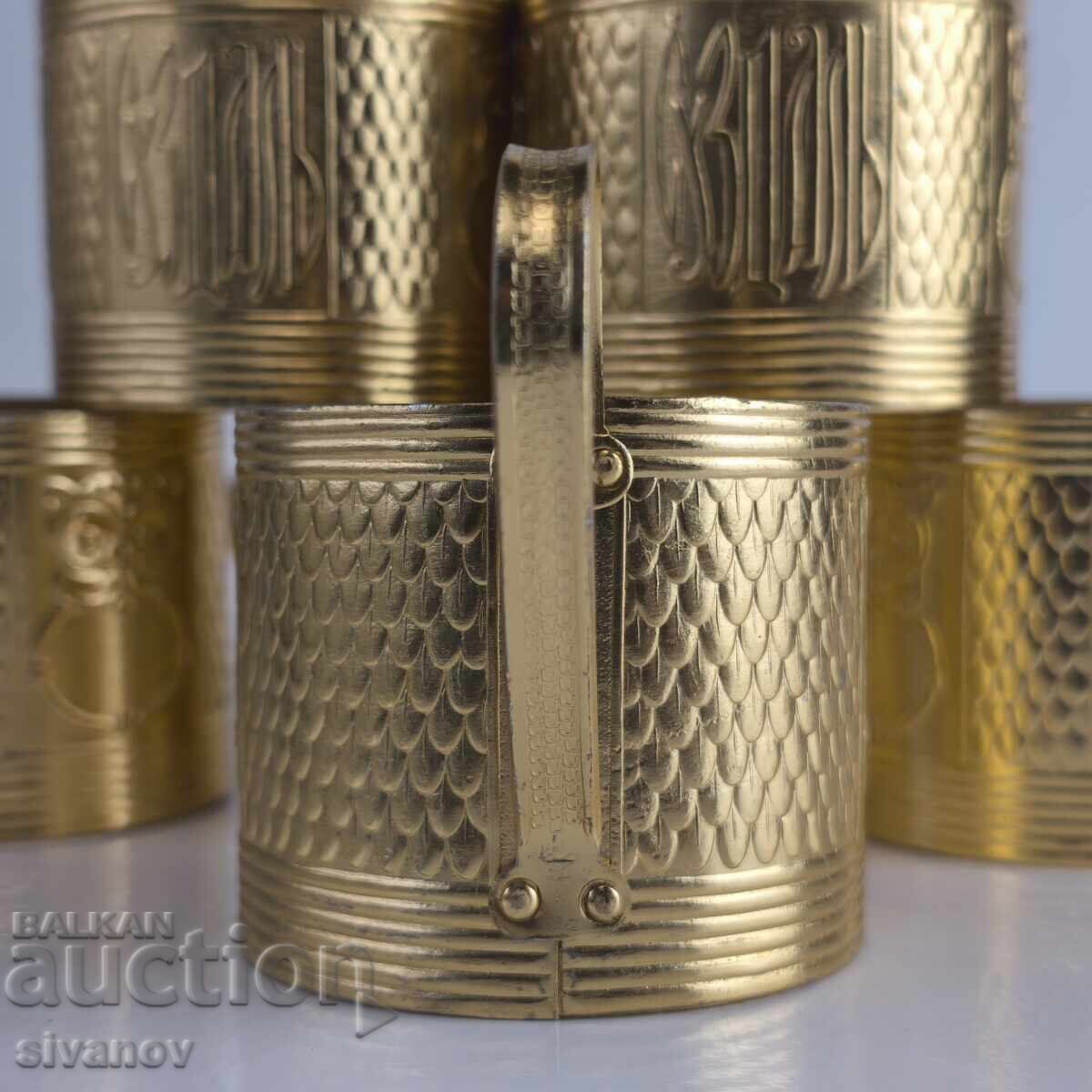 Licitație Set vechi sovietic 6 pahare suporturi pentru pahare #6388