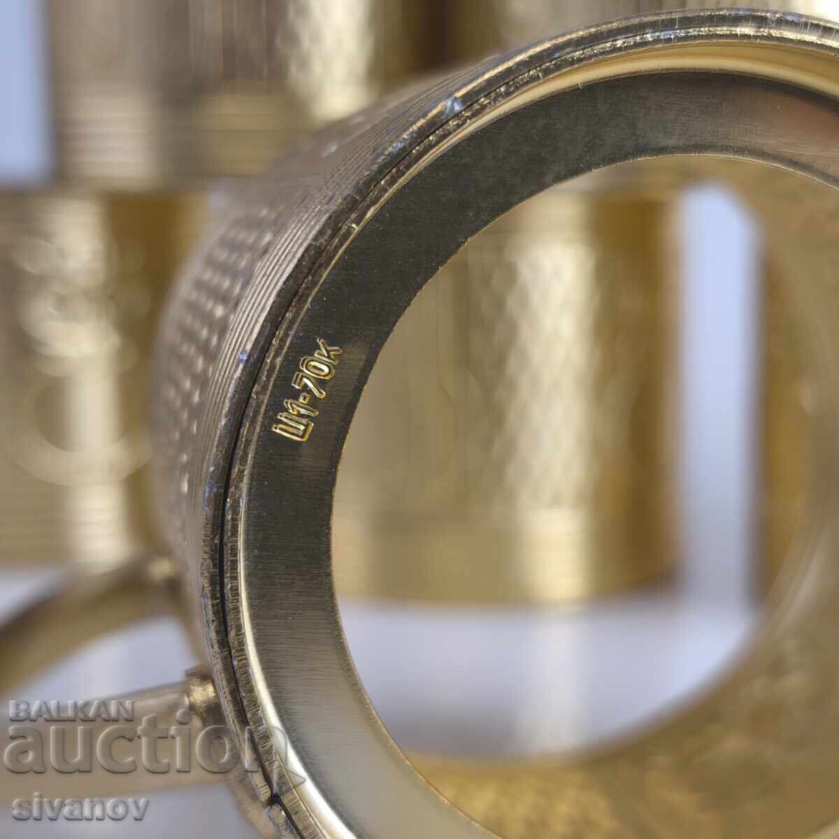 Set vechi sovietic 6 pahare suporturi pentru pahare #6388 - 5