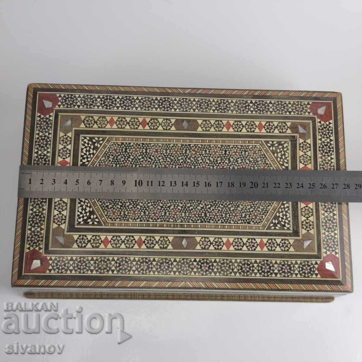 Стара кутия за бижута с инкрустации Сирия #6389 - 5