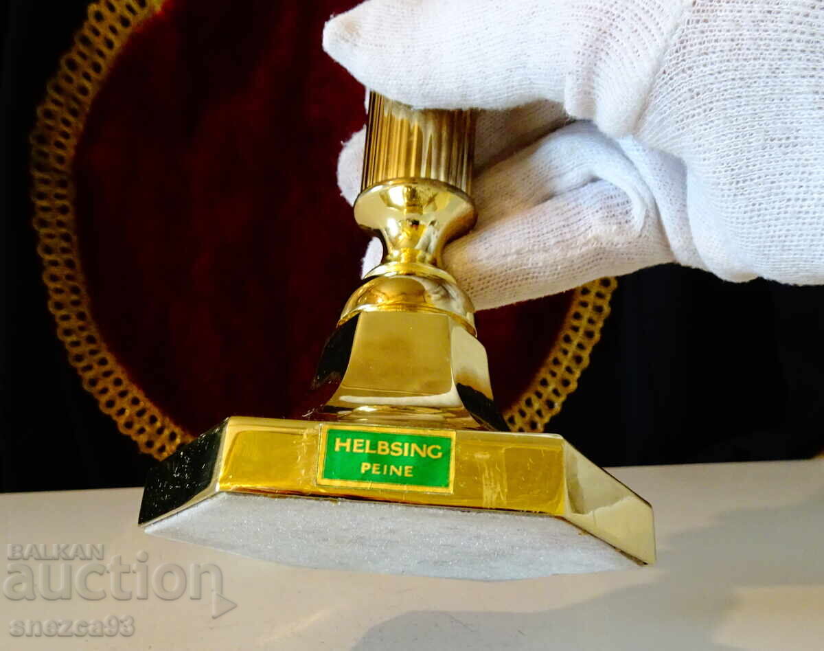 Аукцион Позлатен бронзов свещник Helbsing Peine 30 см.