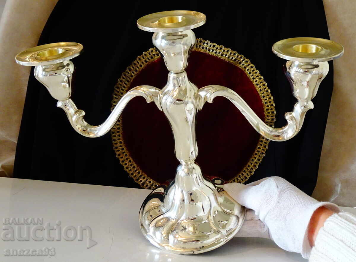 Delivery of Silver-plated triple candelabra trio WMF, 800g, Art Nouveau