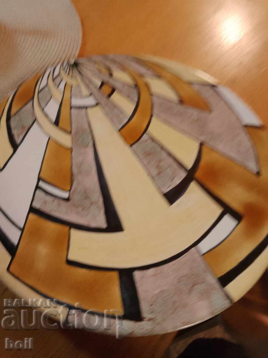 Farfurie ceramică, platou decor perete, lucrare manuală