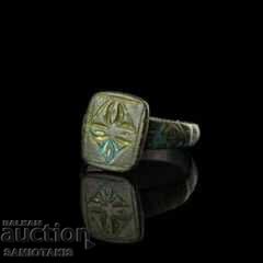 Auction Crusader Ring with Cross - Medieval, Crusades Era Auction Crusader Ring with Cross - Medieval, Crusades Era