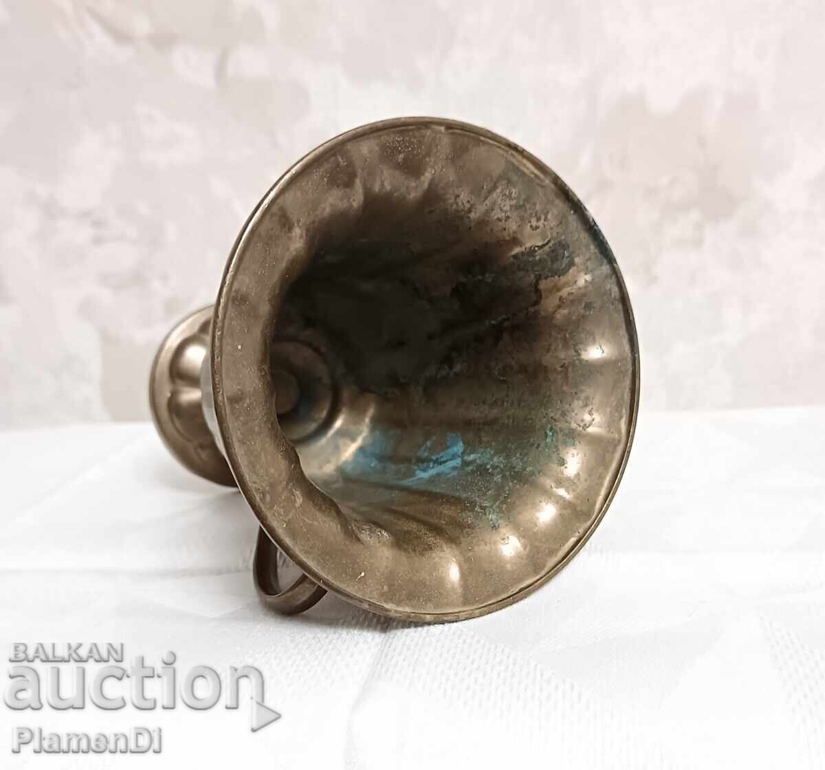 Stilată vază antică din alamă/bronz 12cm - 6