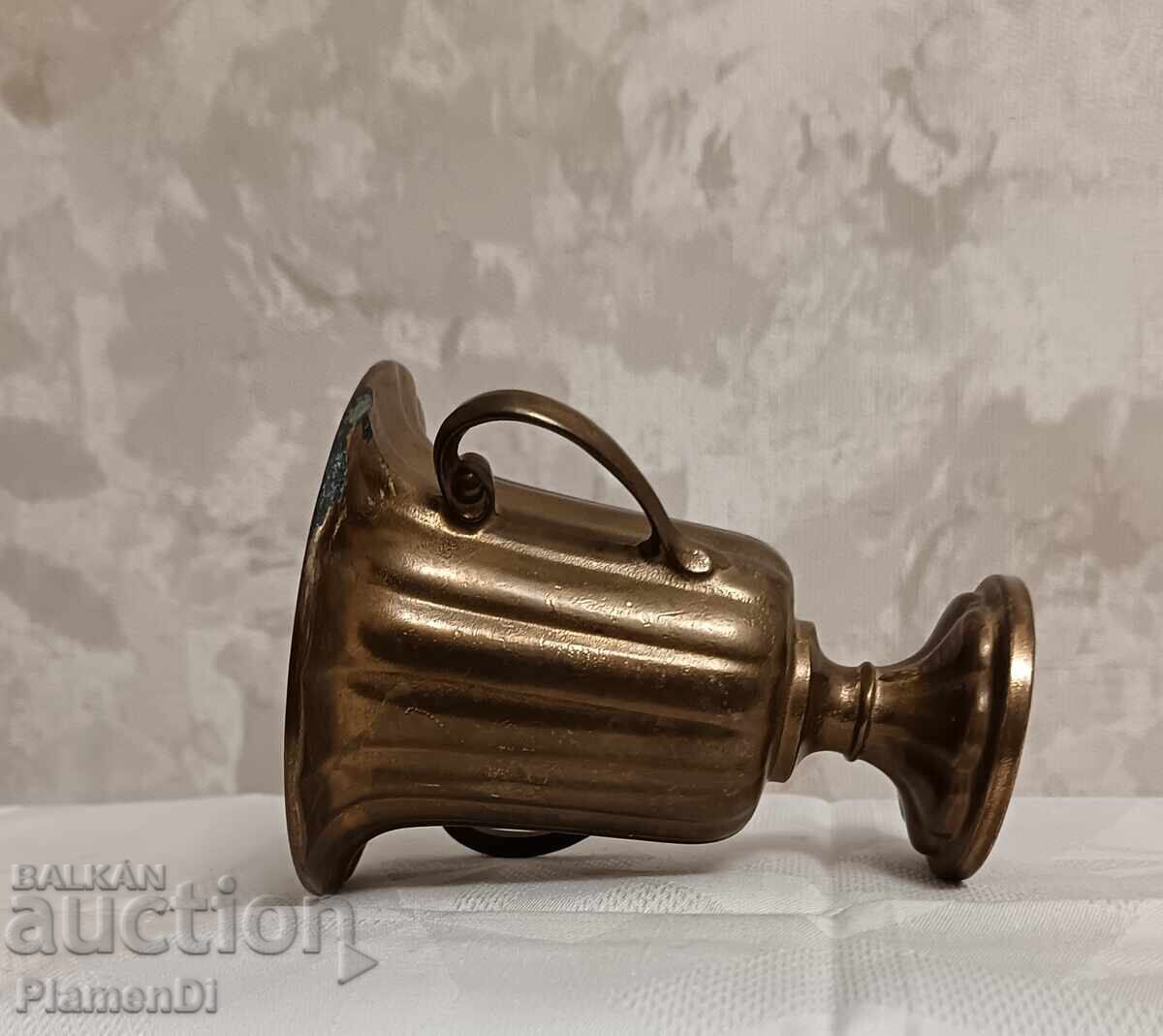 Stilată vază antică din alamă/bronz 12cm - 7