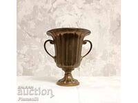 Stylish antique brass/bronze vase 12cm