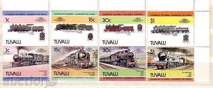 TUVALU 1984 Transport locomotive set 8 mărci – nefolosite