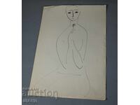 Veche pictură de maestru, portret, fată, femeie