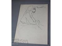 Veche pictură de maestru, portret, fată, femeie