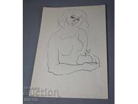 Veche pictură de maestru, portret, fată, femeie