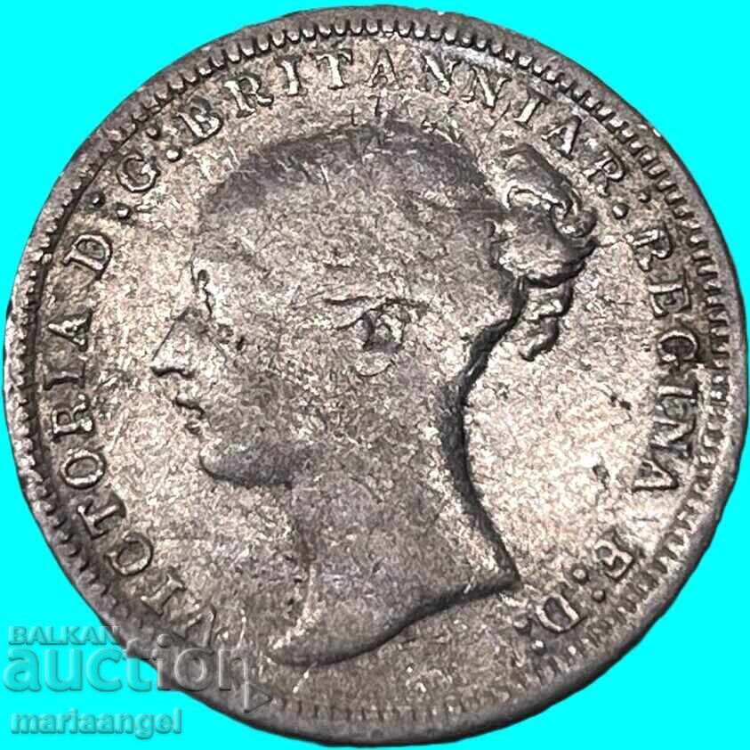 3 пенса 1877 Великобритания  сребро - 6
