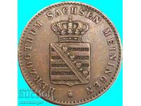 Saxe-Meiningen 2 pfennig 1865 Germany - quite rare