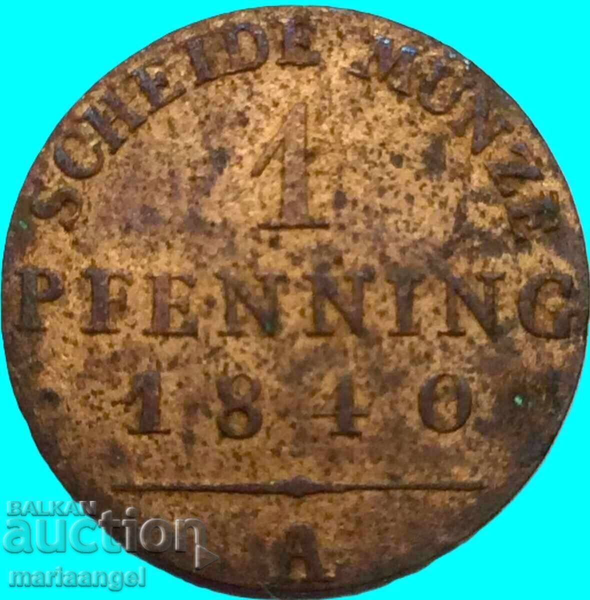 1 pfenig 1840 Prusia Germania - an rar