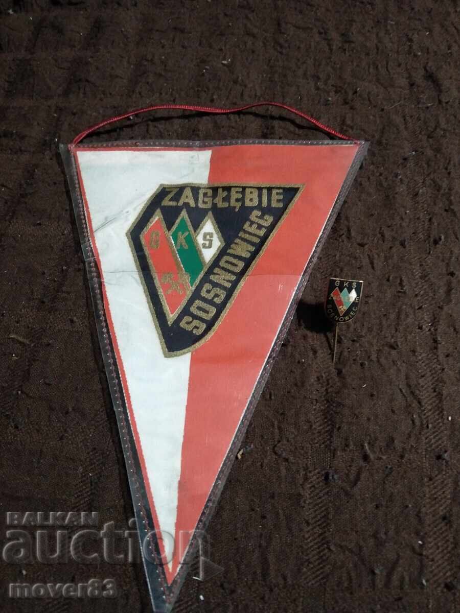 Flag/badge. Zagłębie Sosnowiec. Poland