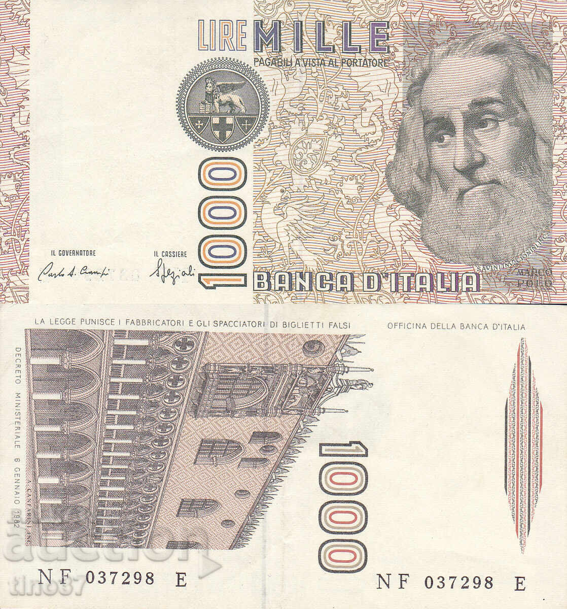 tino37 - ITALIA - 1000 LIRĂ - 1982 - VF+ tino37 - ITALIA - 1000 LIRĂ - 1982 - VF+