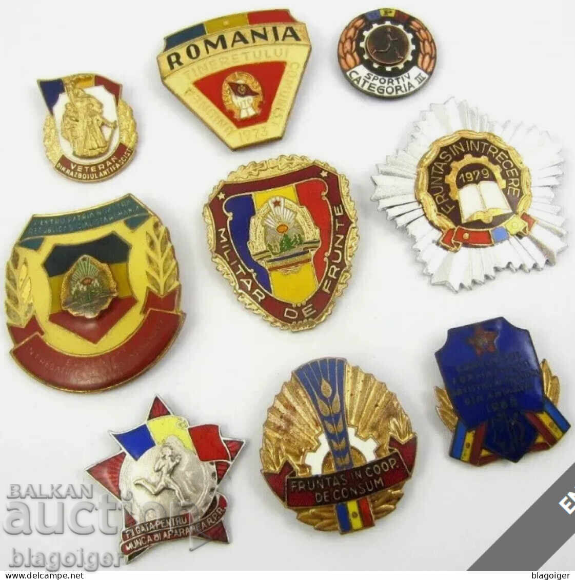 Комунистическа Румъния-Румънски значки-Емайл с цена € 44.00 | 86.06 лв.