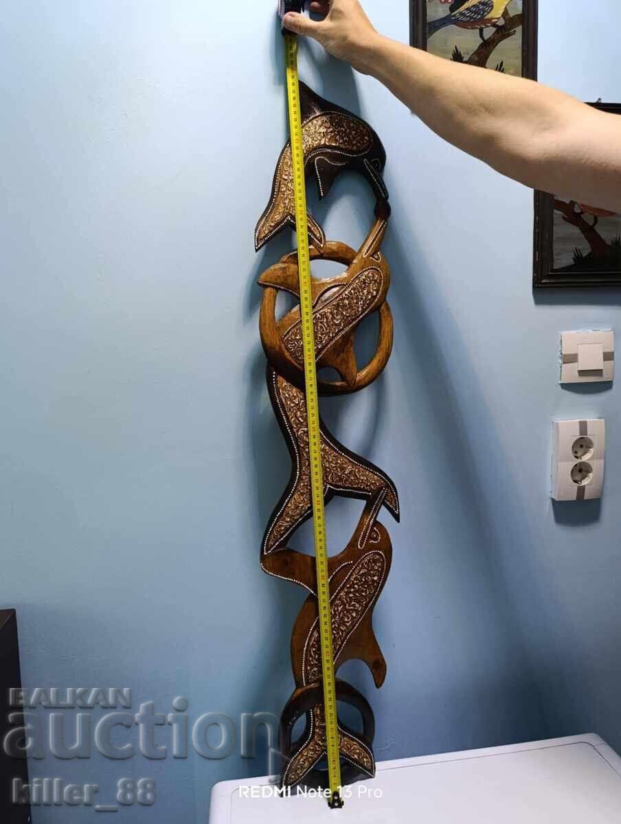 Παράδοση Ξυλογλυπτική Ο χορός των δελφινιών χειροποίητο