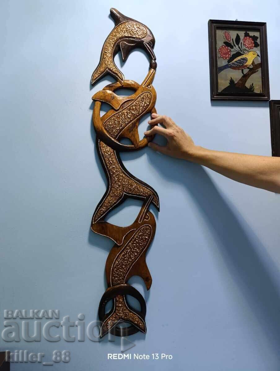 Ξυλογλυπτική Ο χορός των δελφινιών χειροποίητο