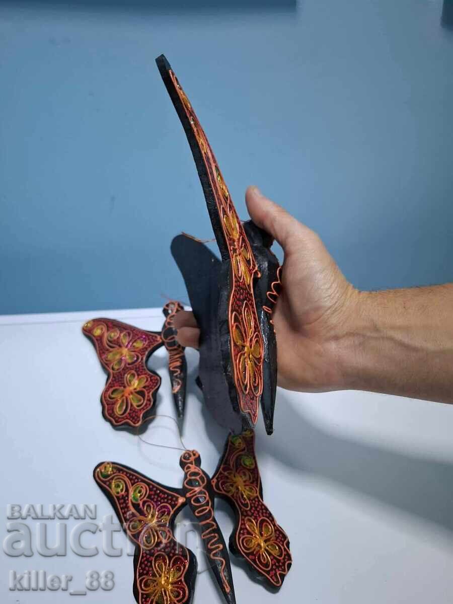 Полетът  на  пеперудите   ръчна дърворезба - 5