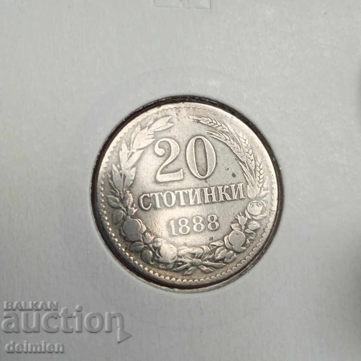 Licitație 20 Stotinki 1888, Bulgaria Stotinki 1888 pentru colecție Licitație 20 Stotinki 1888, Bulgaria Stotinki 1888 pentru colecție