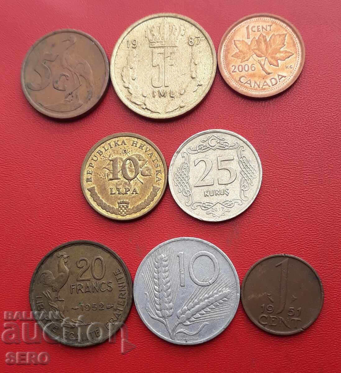 Lot mixt de 8 monede