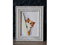 Curios pisoi, pisicuță, ilustrație originală