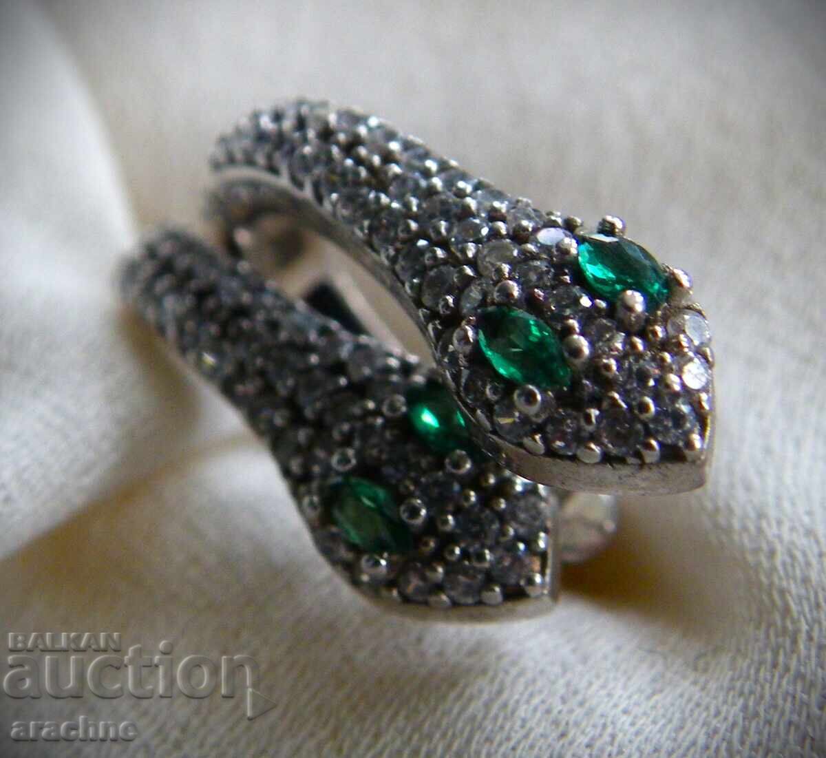 Ασημένια σκουλαρίκια με τσαβορίτες - 5