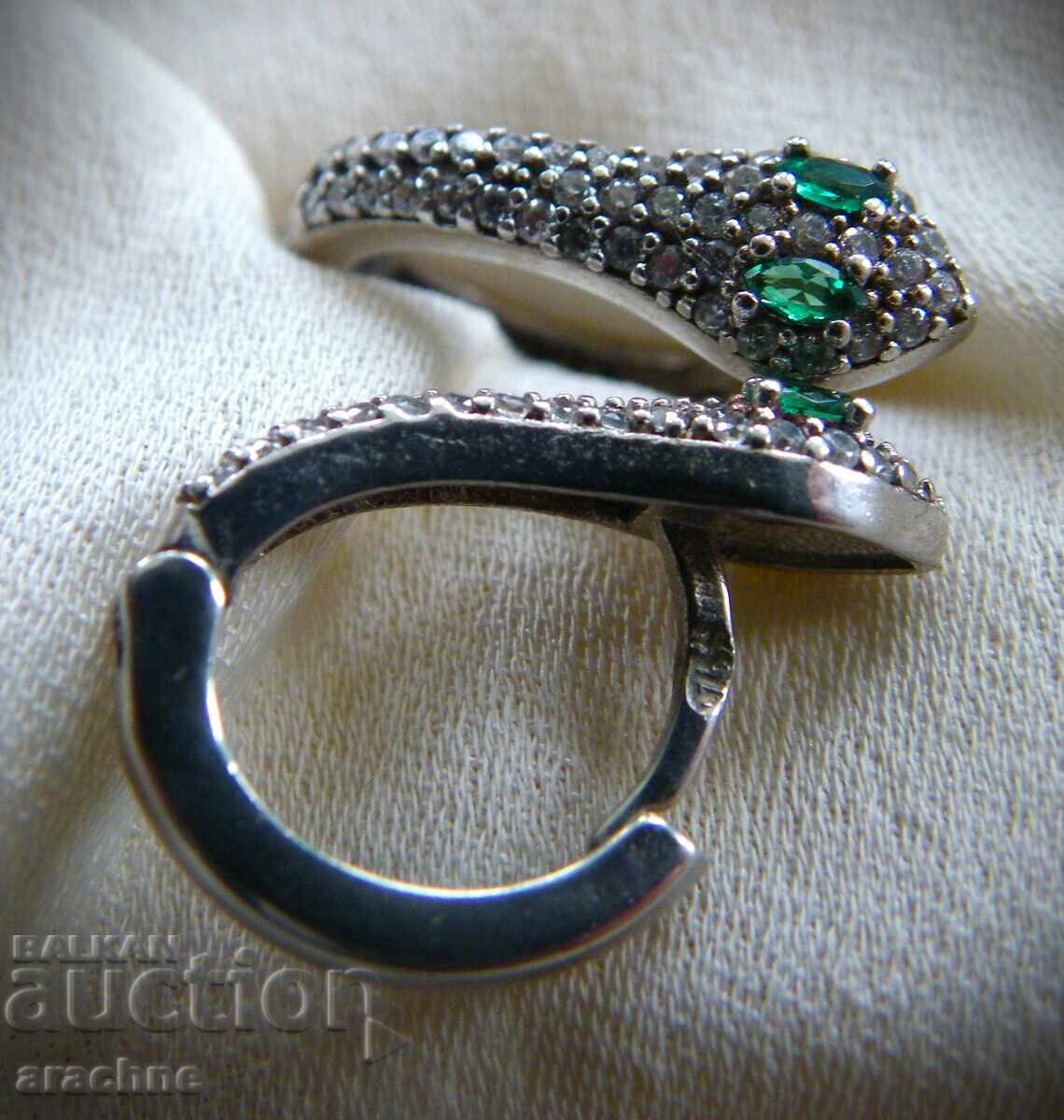 Ασημένια σκουλαρίκια με τσαβορίτες - 6