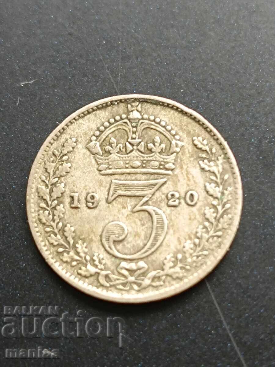 3 pence 1920 Argint! cu preț € 8.00 | 15.65 BGN