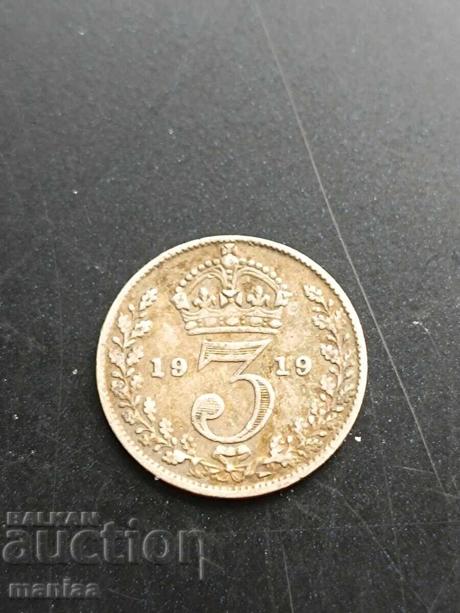 Δημοπρασία 3 πένες 1919 Ασήμι !