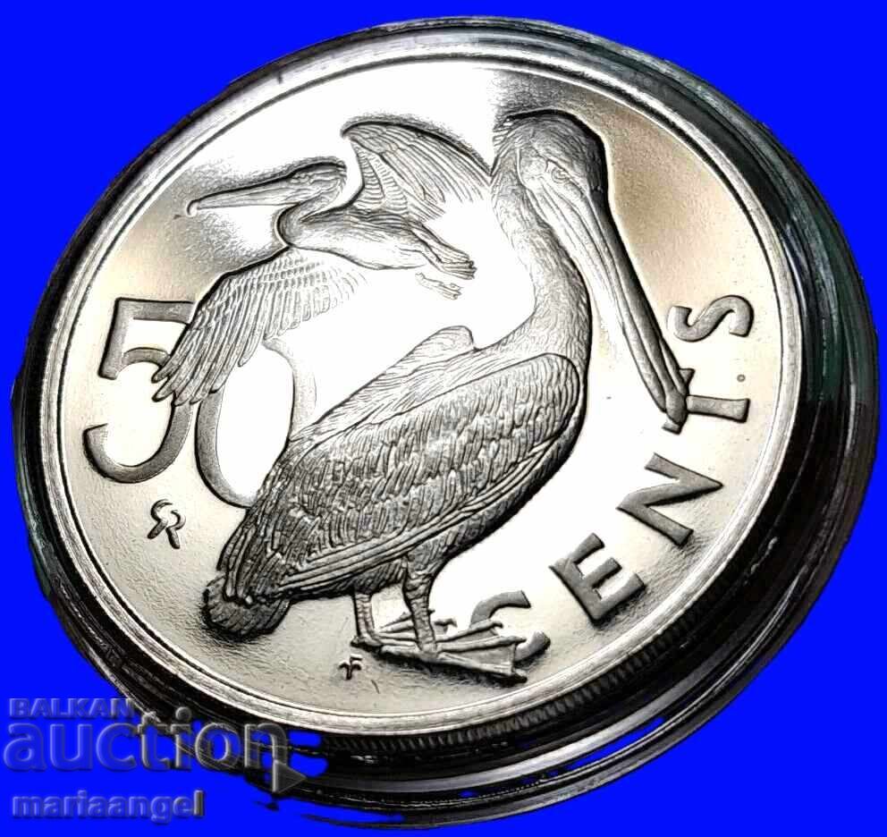 Licitație 50 de cenți 1973 PROOF Insulele Virgine Britanice Rare