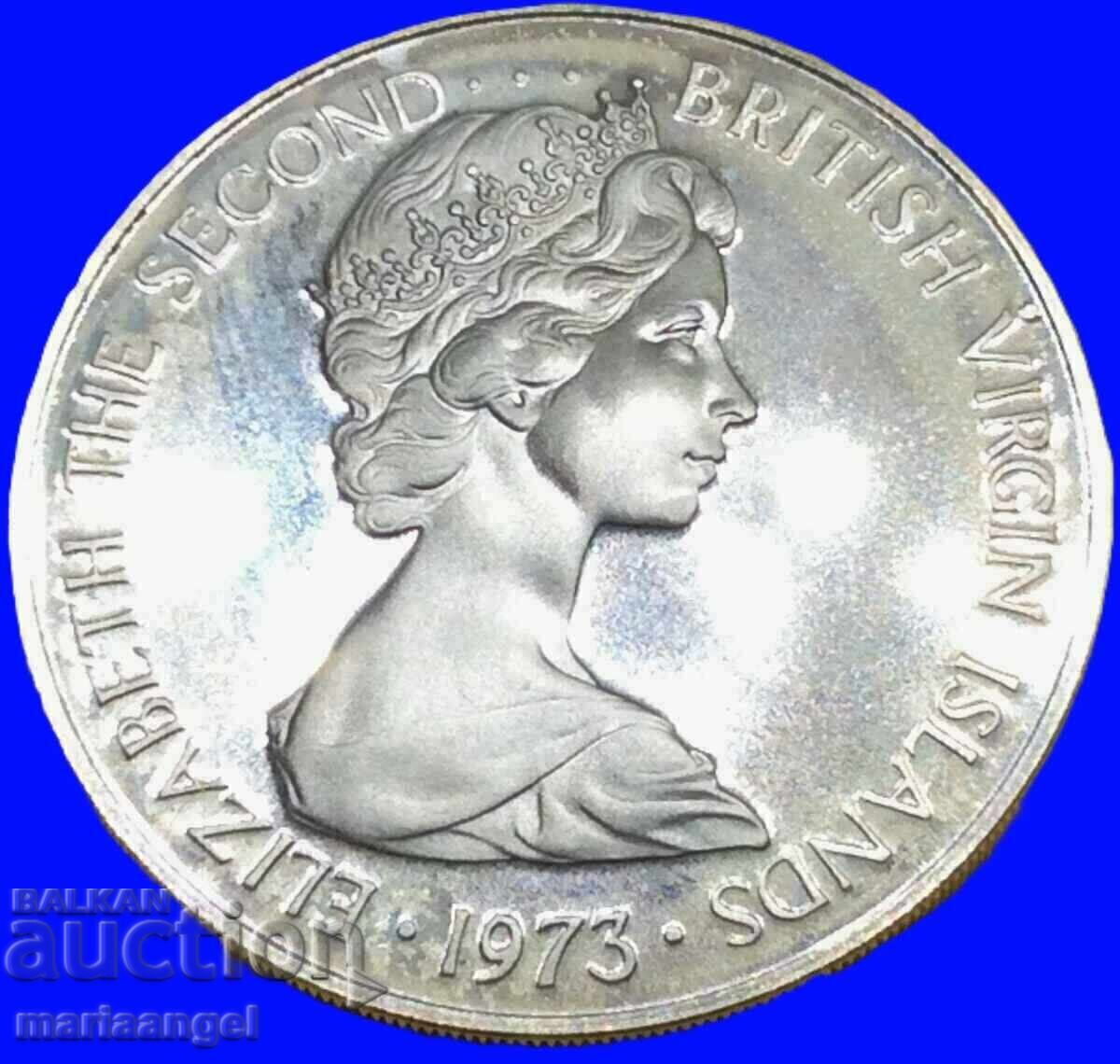 Livrarea 50 de cenți 1973 PROOF Insulele Virgine Britanice Rare