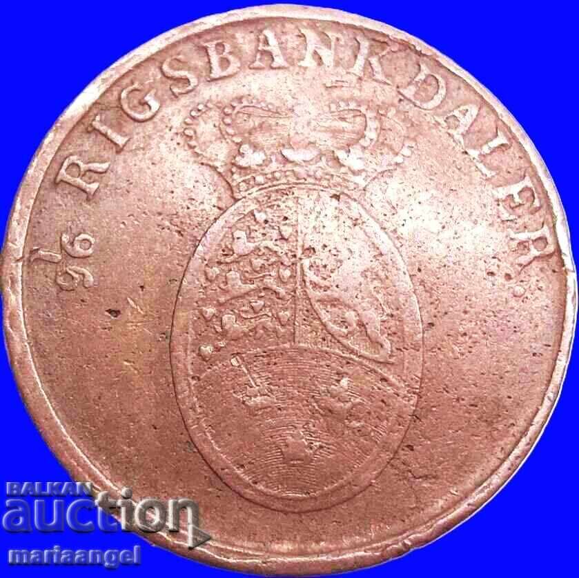 Danemarca 1 Skilling 1818 Frederik VI 1808 - 1839 bronz - 6