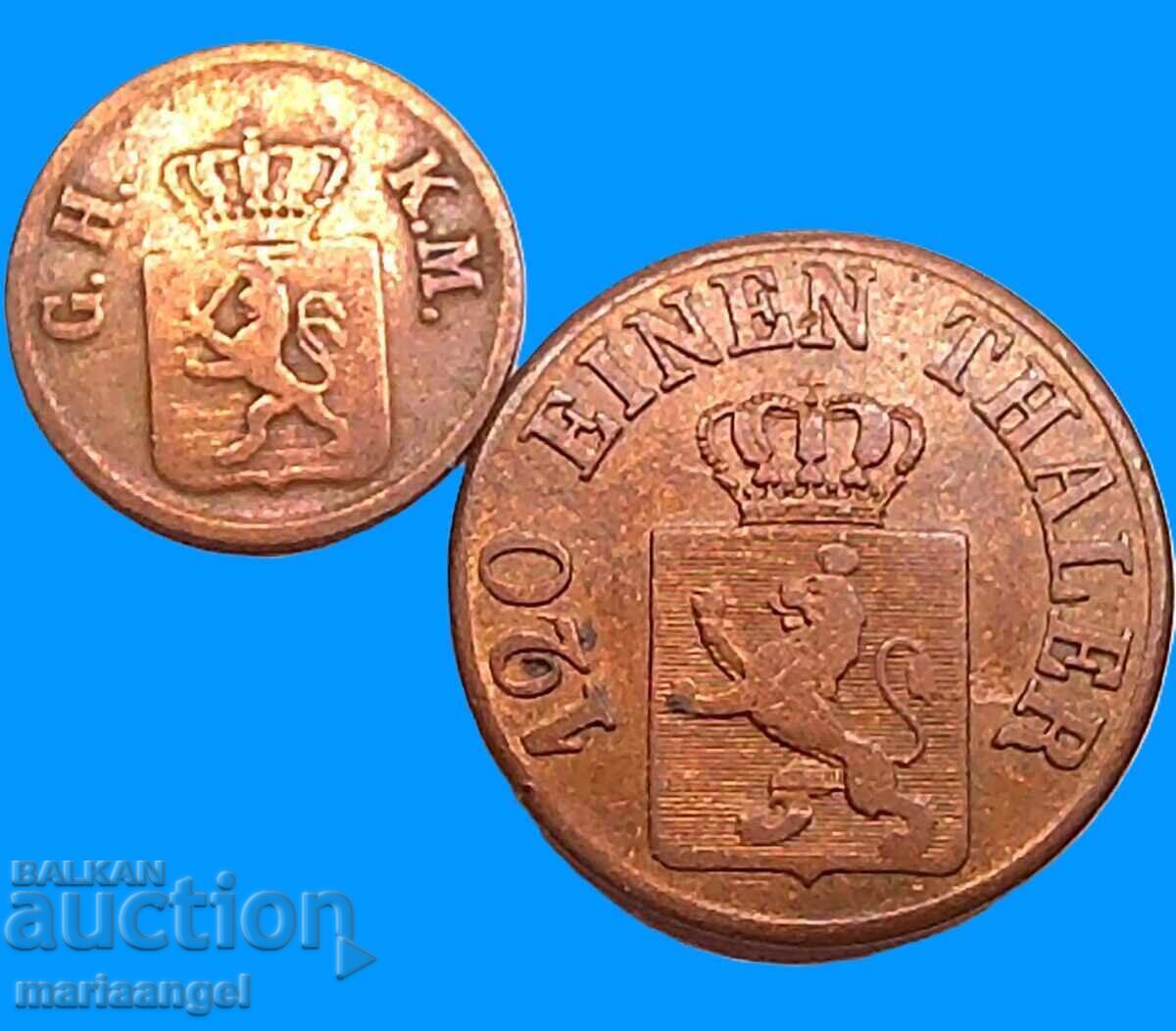 1/120 thaler 3 heller 1851 Hesse Germany - quite rare - 5