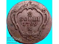 2 Soldi 1799 Italia sub Austria Gorizia Maria Terezia