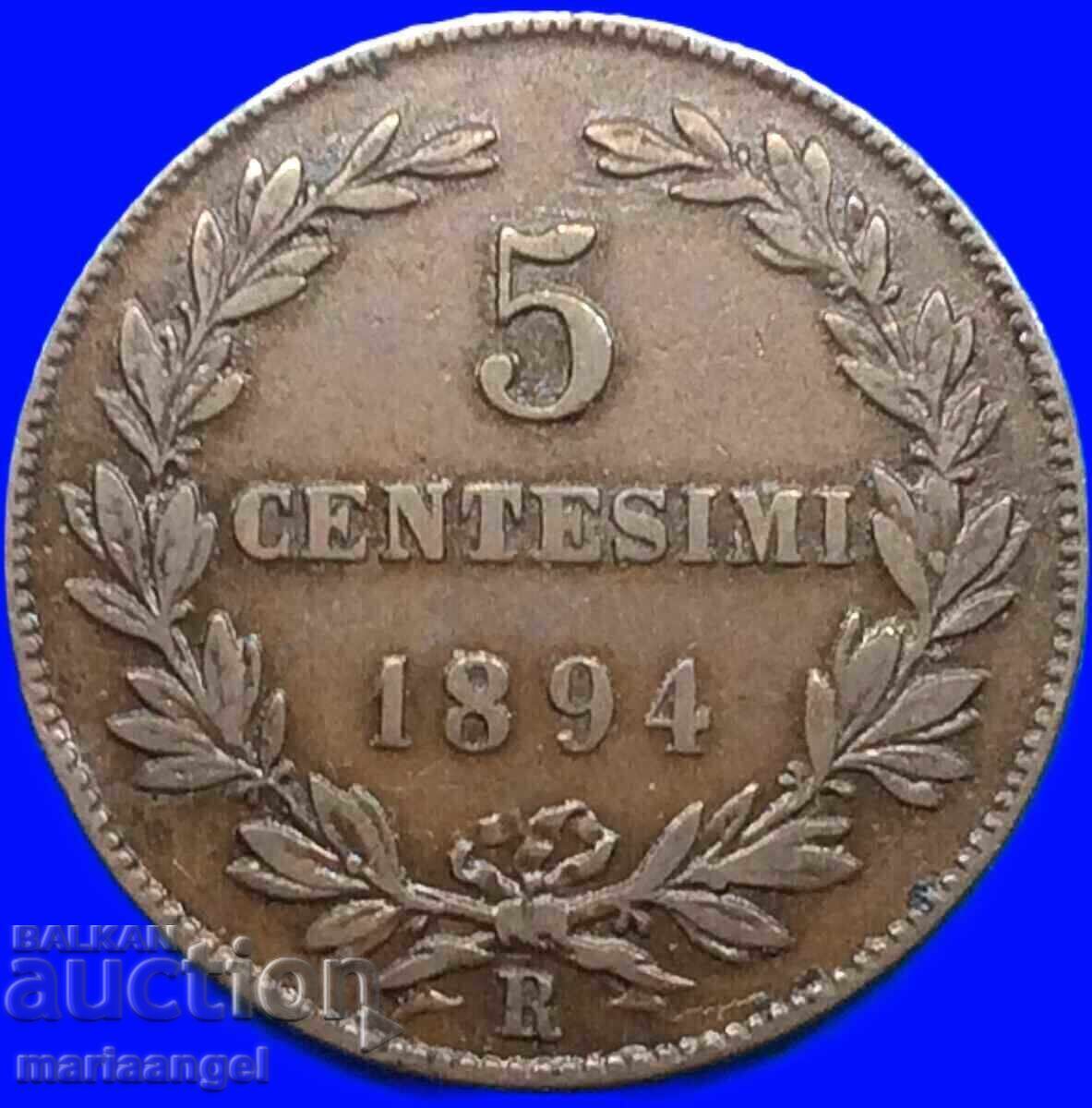 Licitație San Marino 1894 5 centesimi