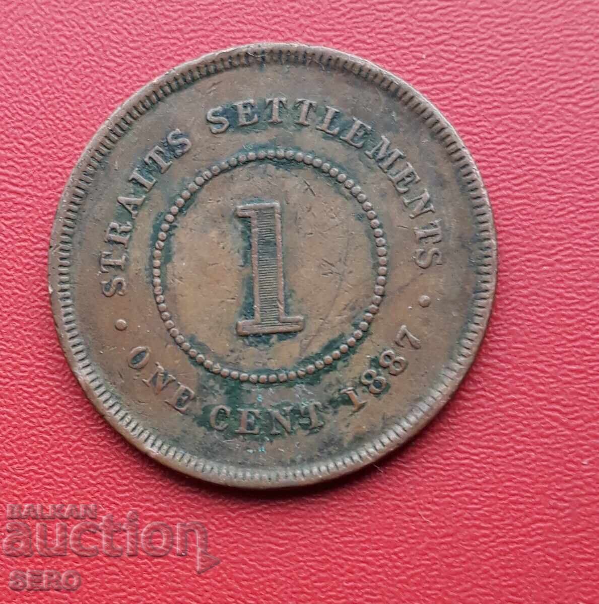 STRAITS SETTLEMENTS-1 cent 1887