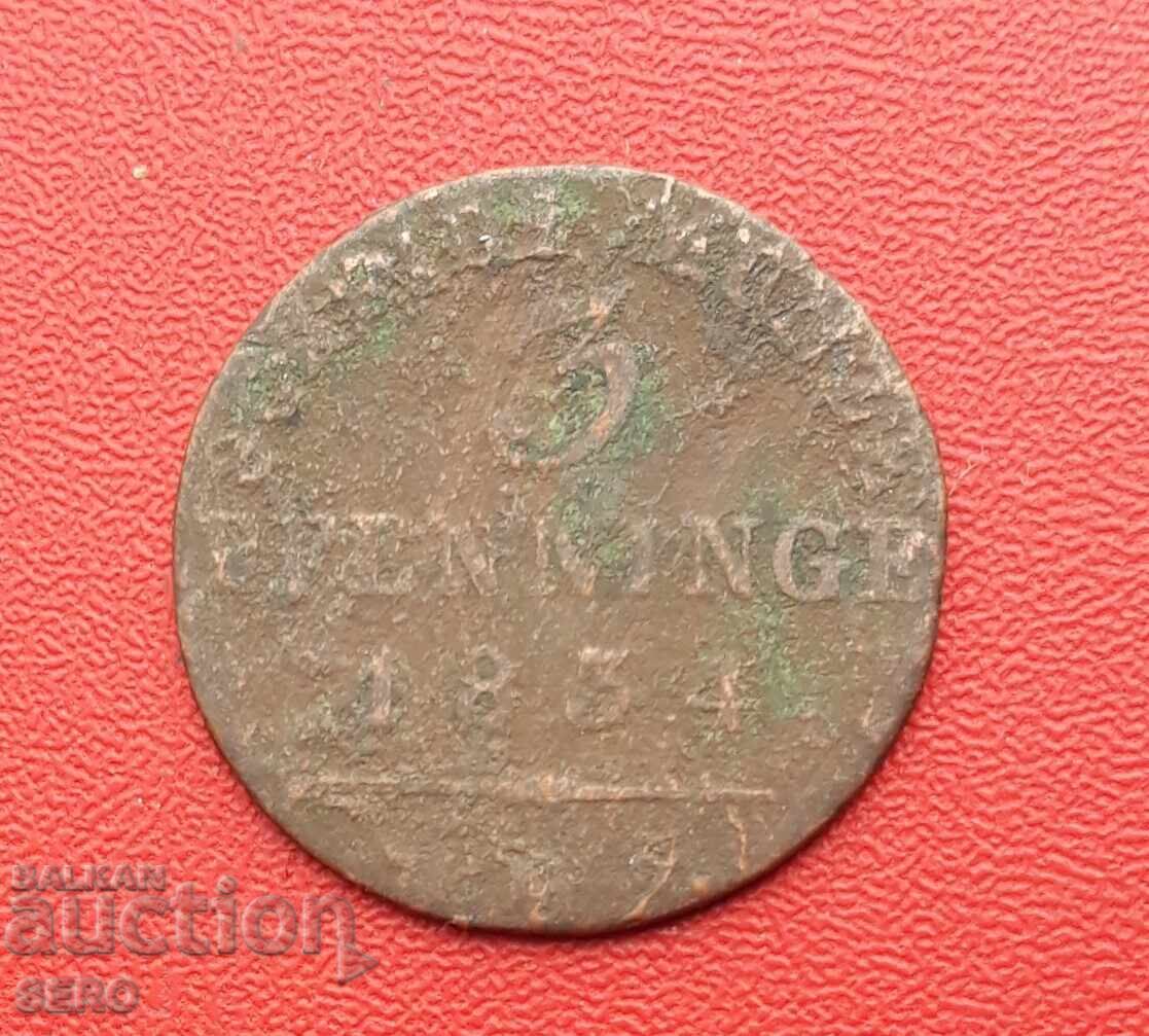 Germania-Prusia-3 pfennig 1834 Germania-Prusia-3 pfennig 1834