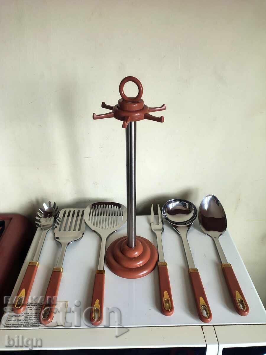 Licitație Excelent Set de Ustensile de Bucătărie 7 Piese și Aurire 24K