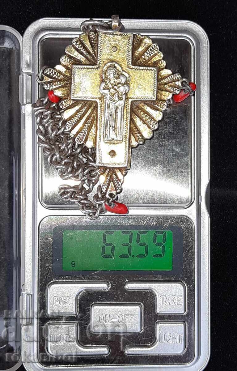 Αρχαίος επιχρυσωμένος ασημένιος σταυρός Εγκόλπιο, λειψανοθήκη Αρχαίος επιχρυσωμένος ασημένιος σταυρός Εγκόλπιο, λειψανοθήκη