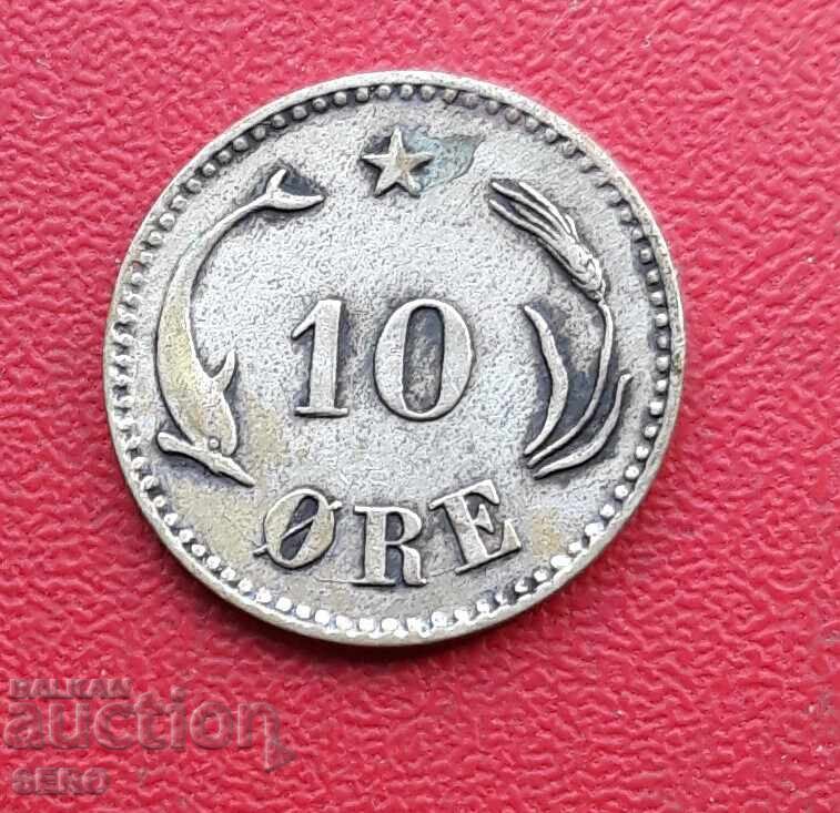 Denmark-10 ore 1875-silver