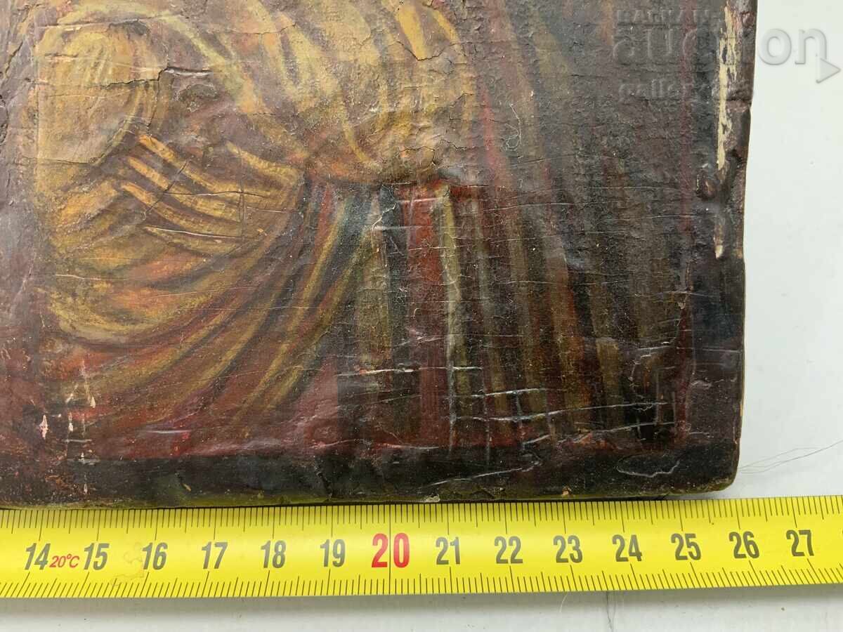Veche icoană secolul 18-19 30/26 cm Școala de la Athos - 6