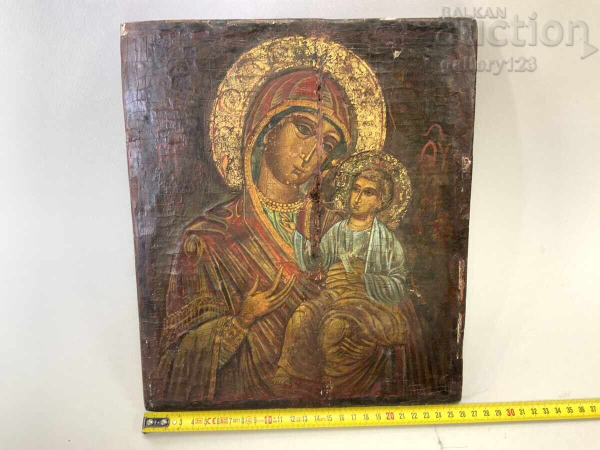Veche icoană secolul 18-19 30/26 cm Școala de la Athos