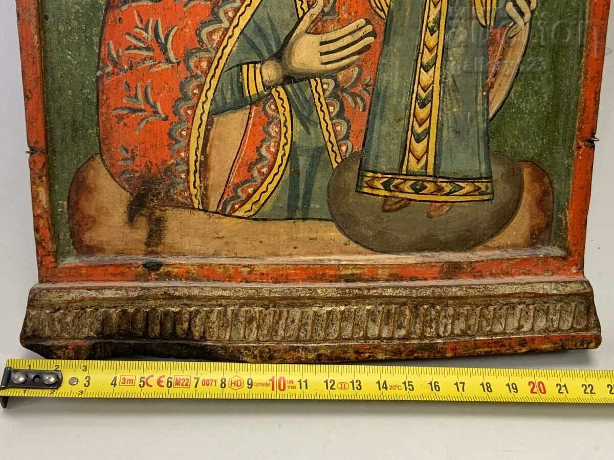 Veche icoană bulgărească secolul 18-19 centru Târnova 31-23cm - 5