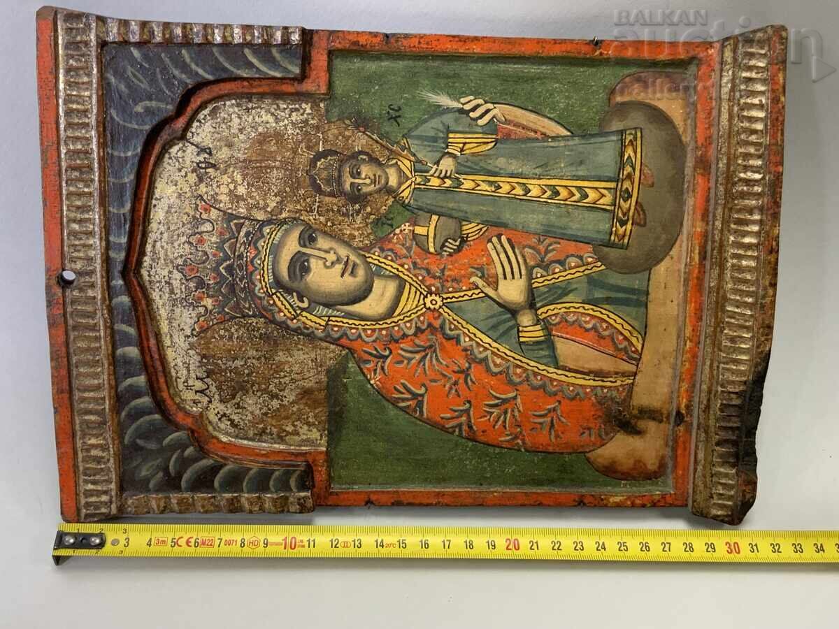 Veche icoană bulgărească secolul 18-19 centru Târnova 31-23cm - 6