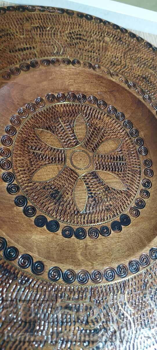 Panou din lemn incrustat cu alamă 30cm pentru colecționari - 6