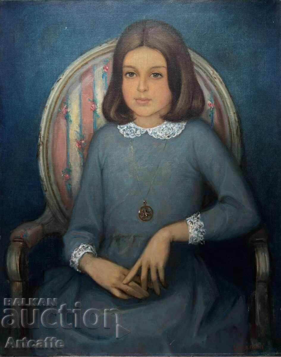 Andrei Lekarski - Portrait of a Girl, Oil Painting
