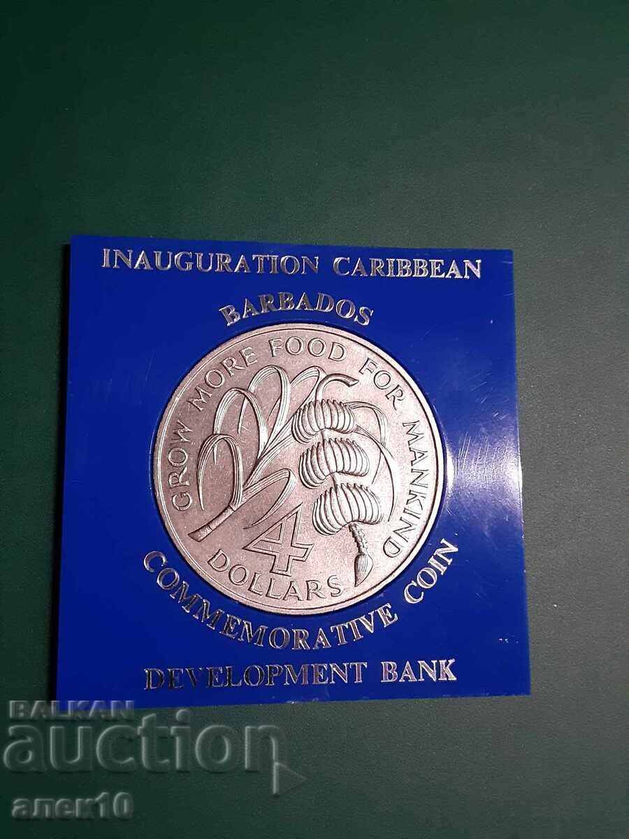 Barbados 4 dollars 1970 a