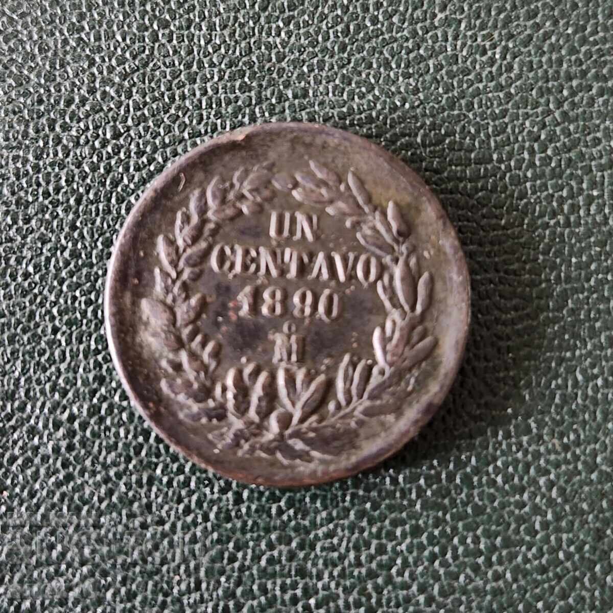 Мексико  1  сентавос   1890    а