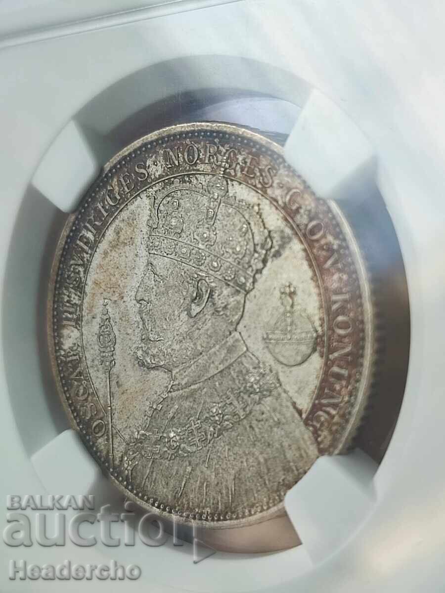 Δημοπρασία 2 Kronor 1897 Σουηδία, NGC MS 64 (ασήμι)